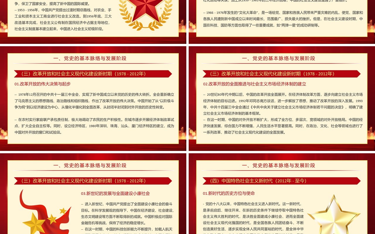 红色党政风学习党史汲取智慧与力量PPT模板(1)