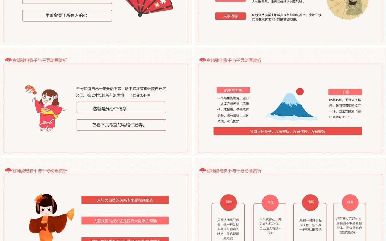 宫崎骏电影千与千寻动画赏析动态PPT模板