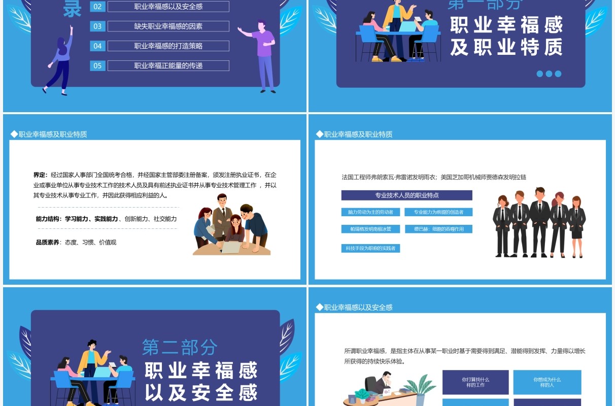 职场培训职业幸福感与安全感动态PPT模板
