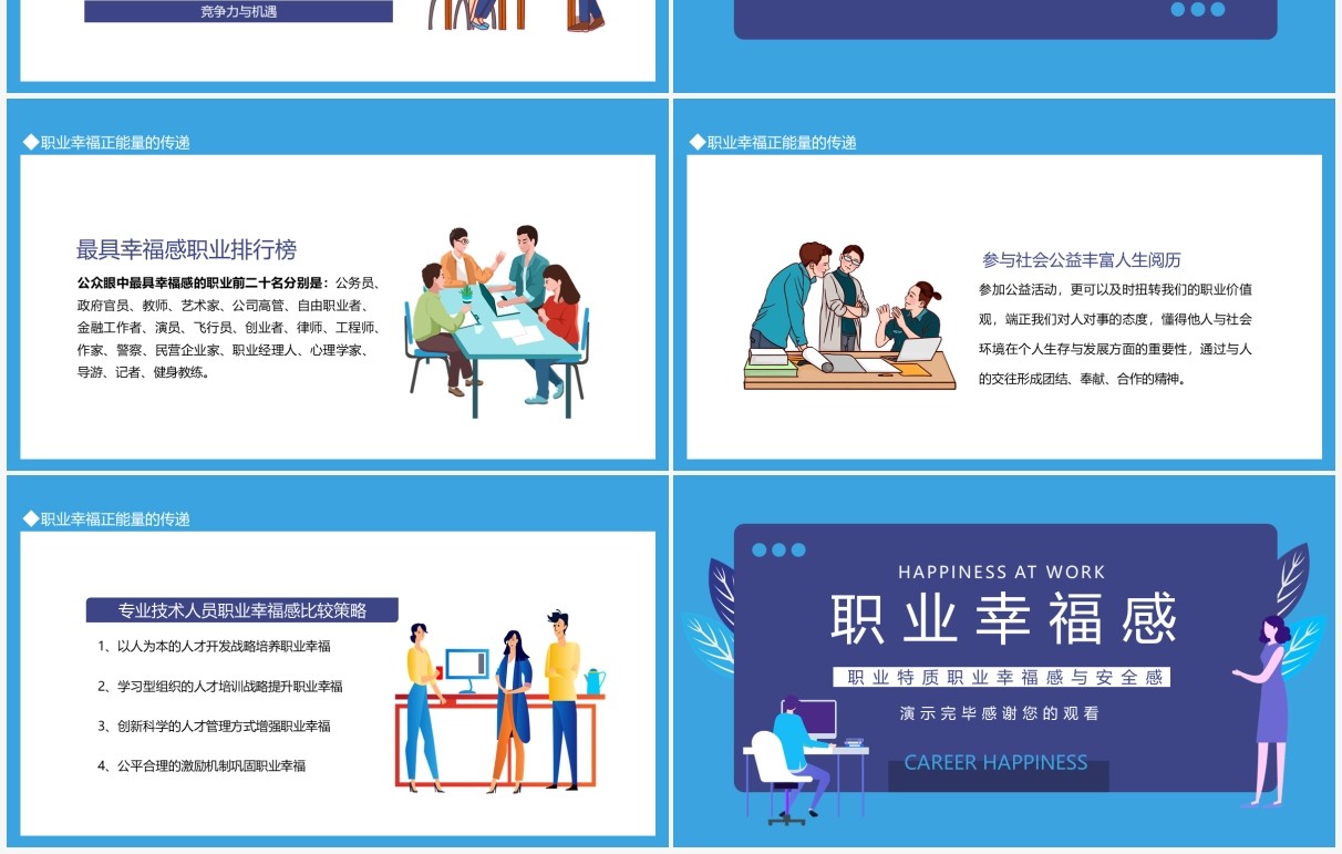 职场培训职业幸福感与安全感动态PPT模板