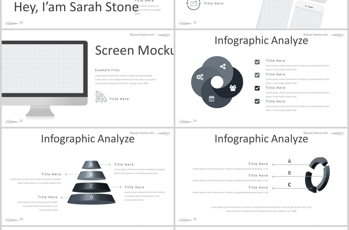 手绘互联网信息图形PPT模板版式设计Nouva Powerpoint Template