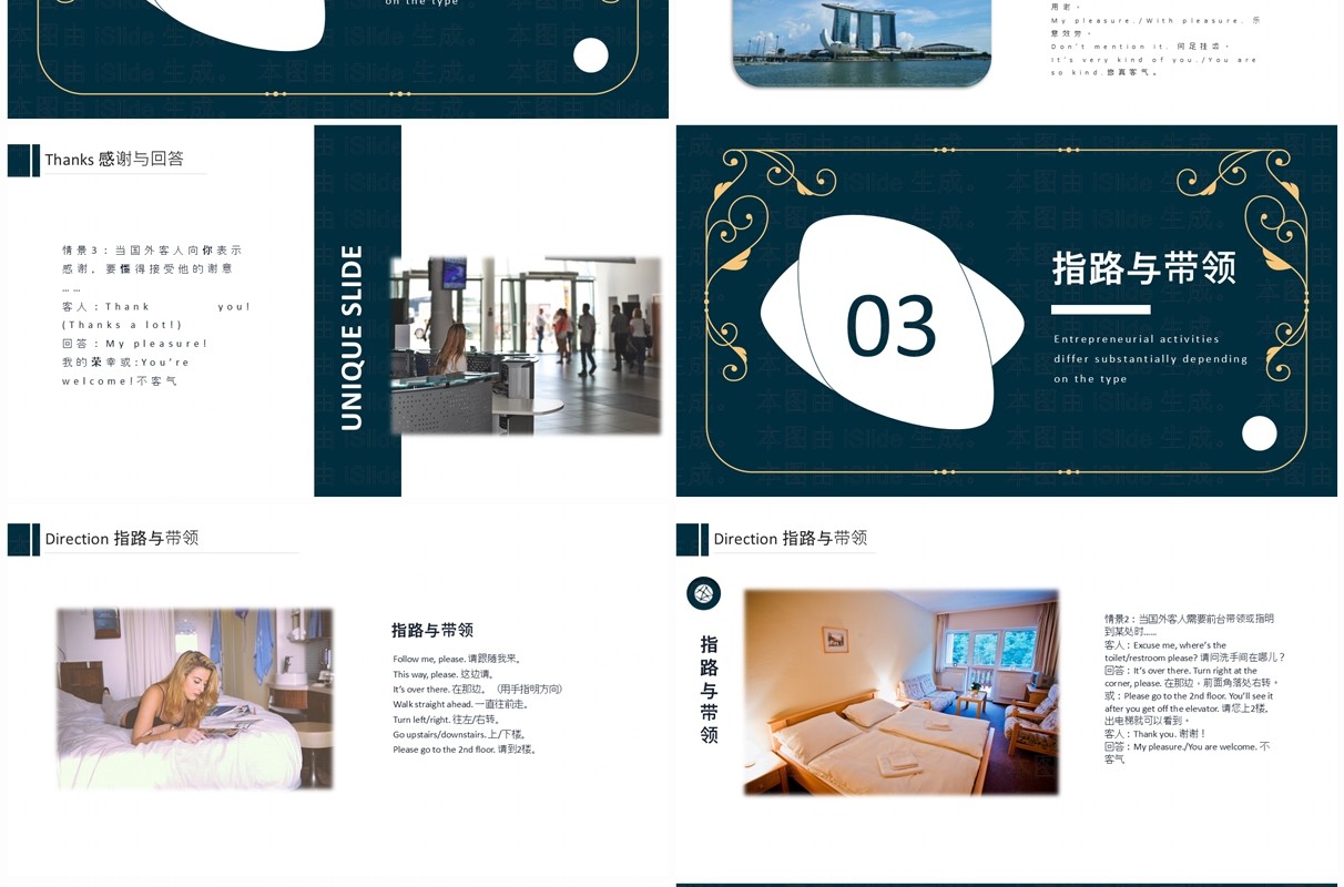 酒店接待基础英语培训PPT模板