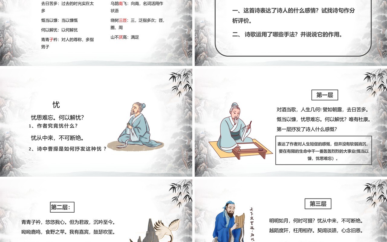 部编版高中语文必修二短歌行课件PPT模板