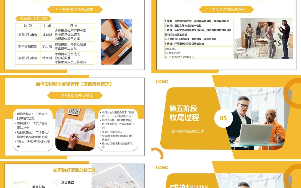 黄色简约商务风公司企业电子商务项目管理培训PPT模板