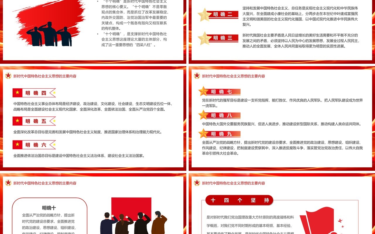 红色党政风学习贯彻主题教育PPT模板