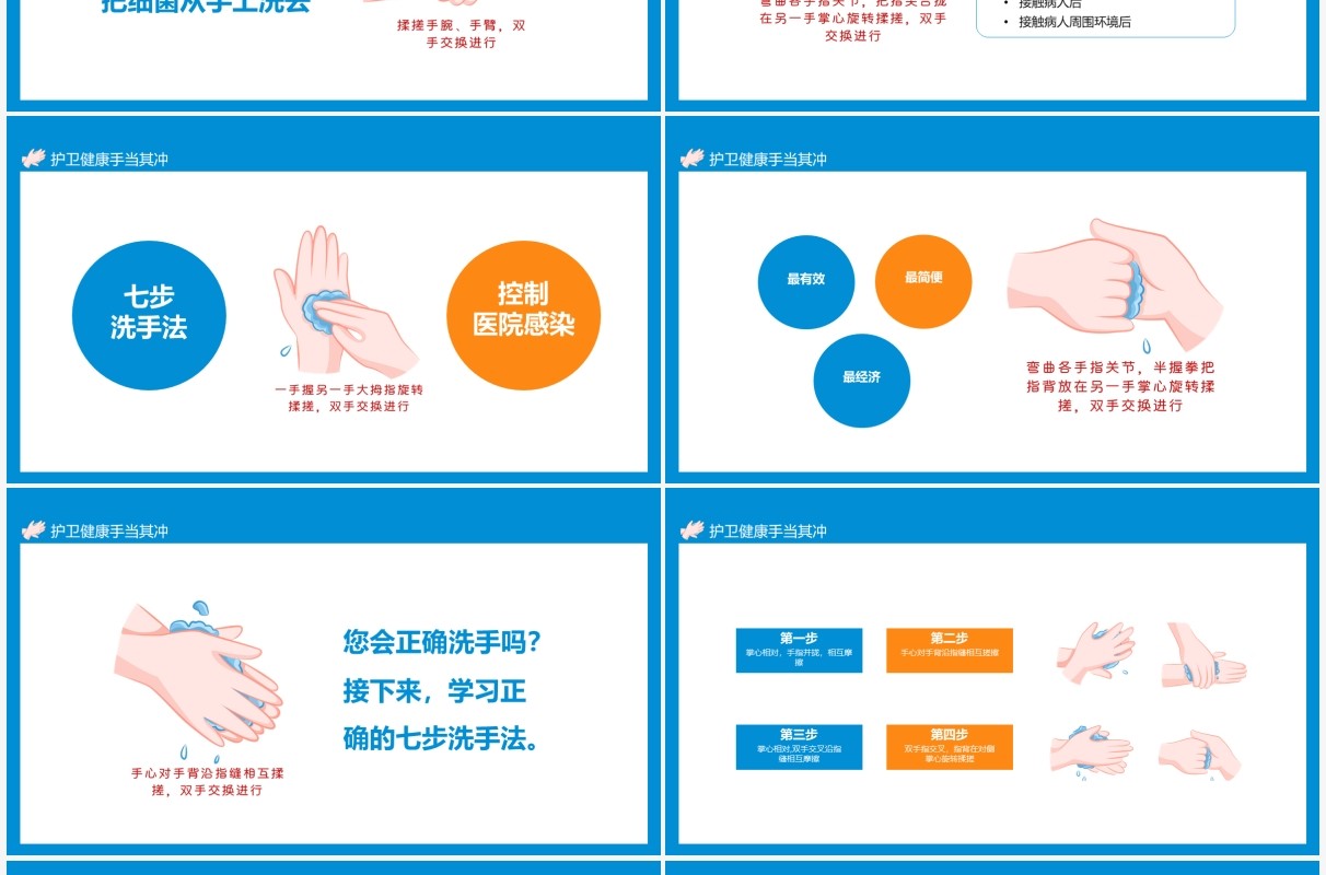 医院卫生护理护卫健康手当其冲动态PPT模板