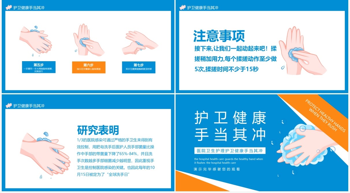 医院卫生护理护卫健康手当其冲动态PPT模板