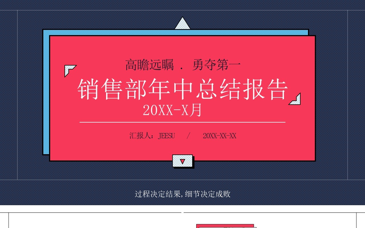 红色简约风销售部年终工作总结计划报告PPT模板
