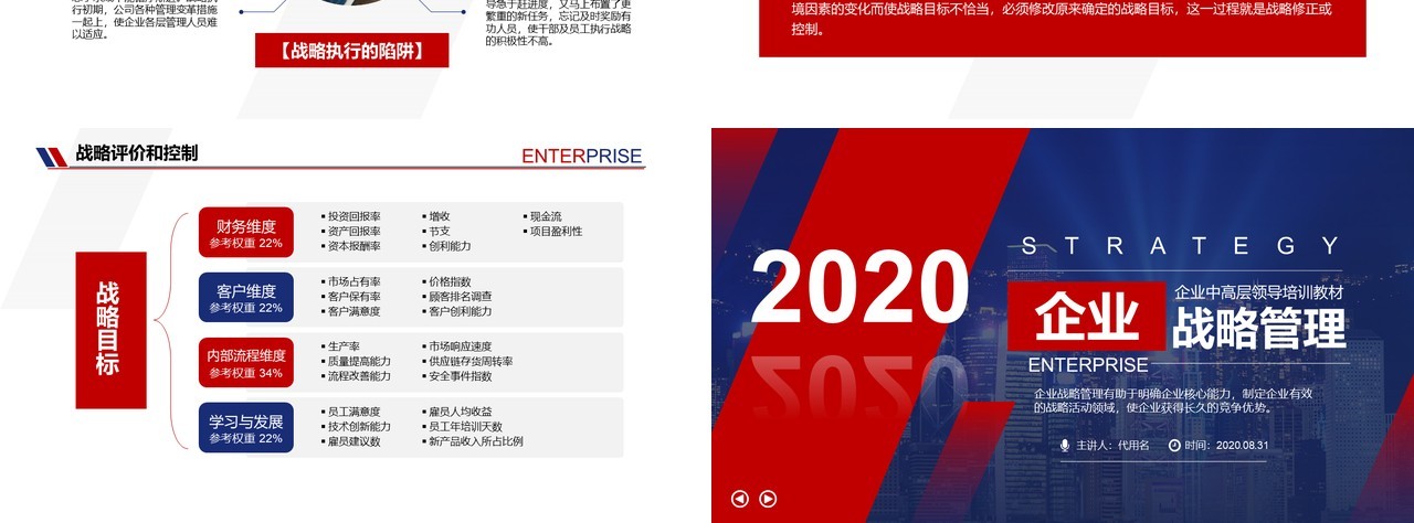 红色商务大气企业文化发展战略管理运营培训PPT模板