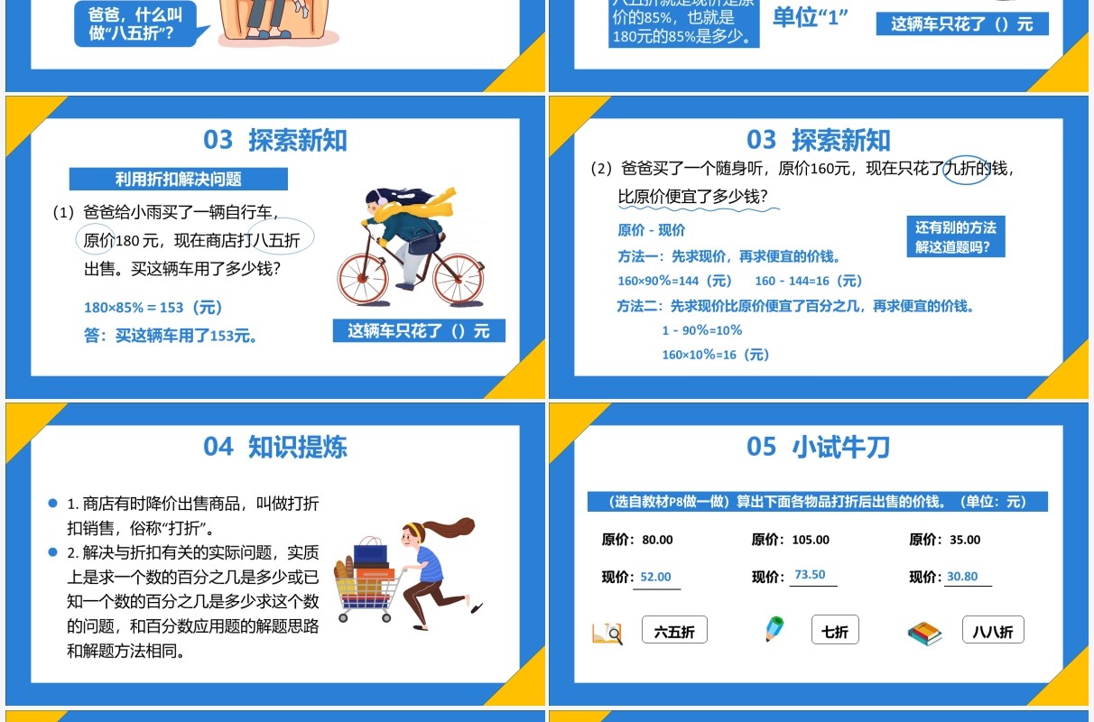 部编版六年级数学下册折扣课件PPT模板