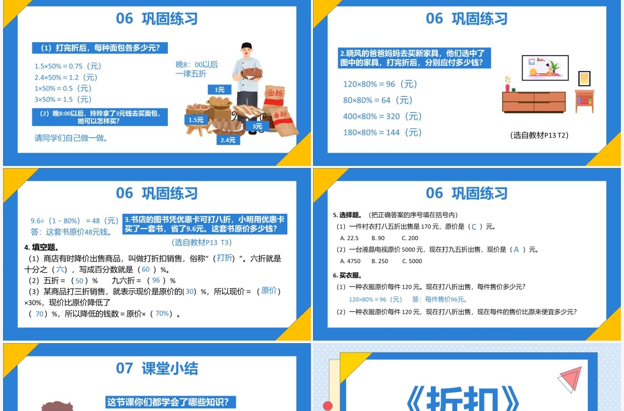 部编版六年级数学下册折扣课件PPT模板