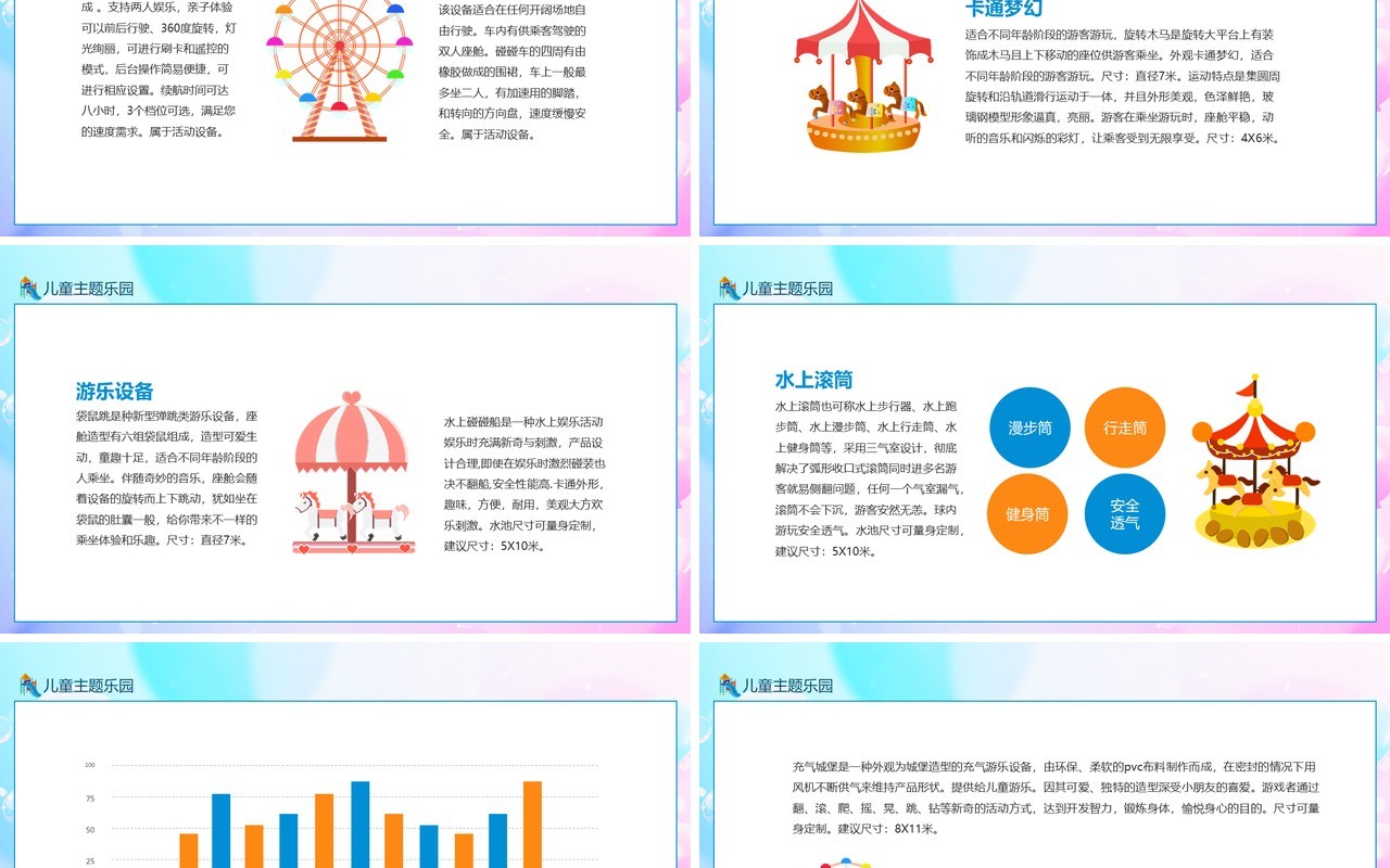 儿童益智综合主题乐园品牌拓展动态PPT模板