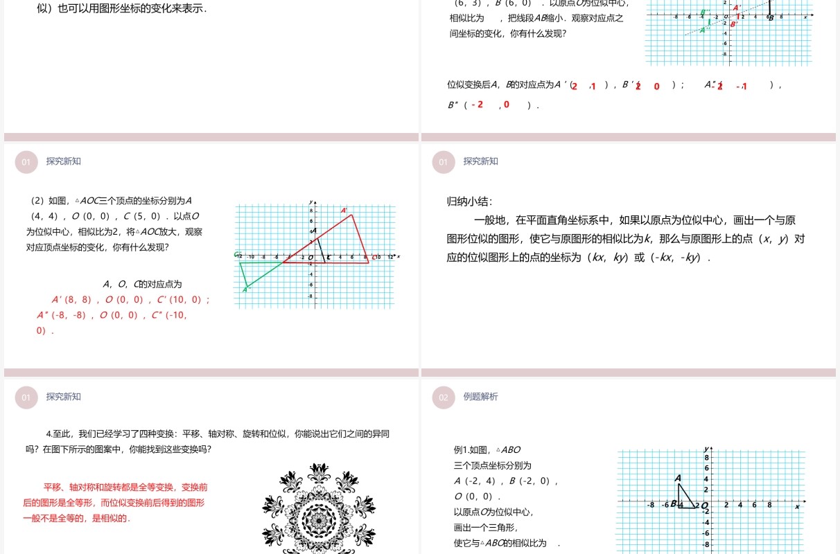 部编版九年级数学下册位似课件PPT模板