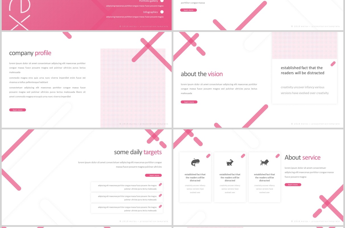 时尚商业项目计划书PPT模板版式设计Molex Powerpoint Template