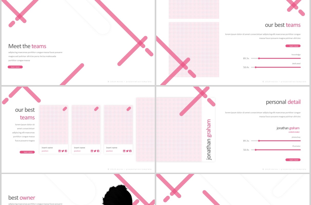 时尚商业项目计划书PPT模板版式设计Molex Powerpoint Template