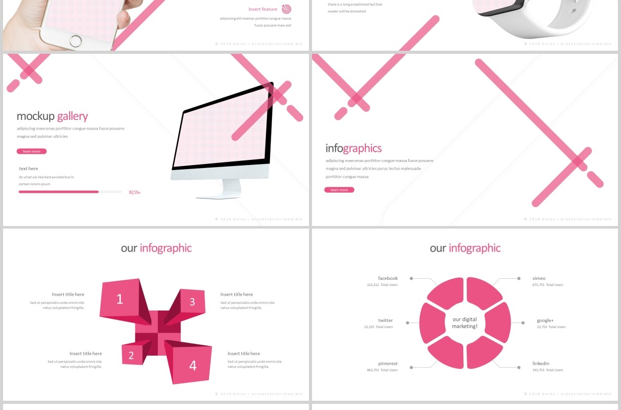 时尚商业项目计划书PPT模板版式设计Molex Powerpoint Template