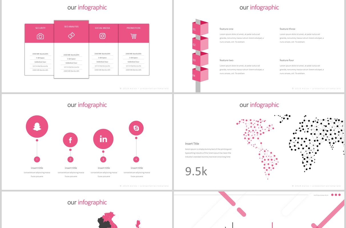 时尚商业项目计划书PPT模板版式设计Molex Powerpoint Template