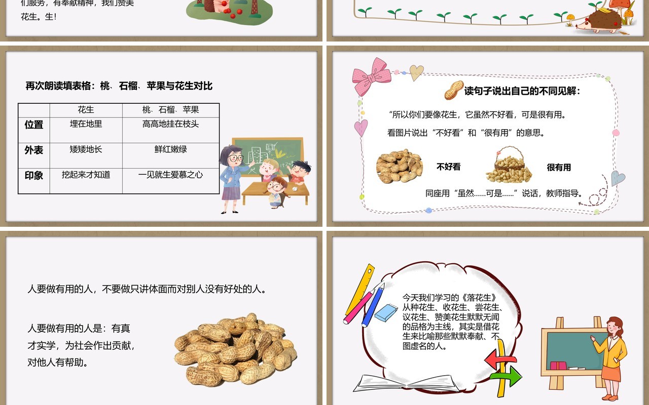 部编版五年级语文上册落花生课件PPT模板