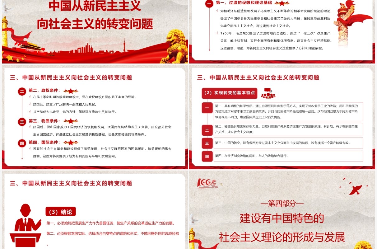 红色党政风社会主义革命和建设时期的探索PPT模板