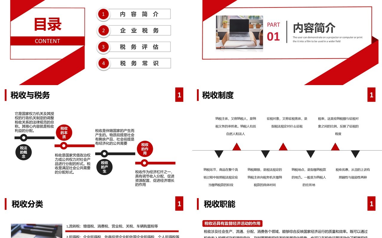 简约企业商务税务知识培训介绍财务通用PPT模板