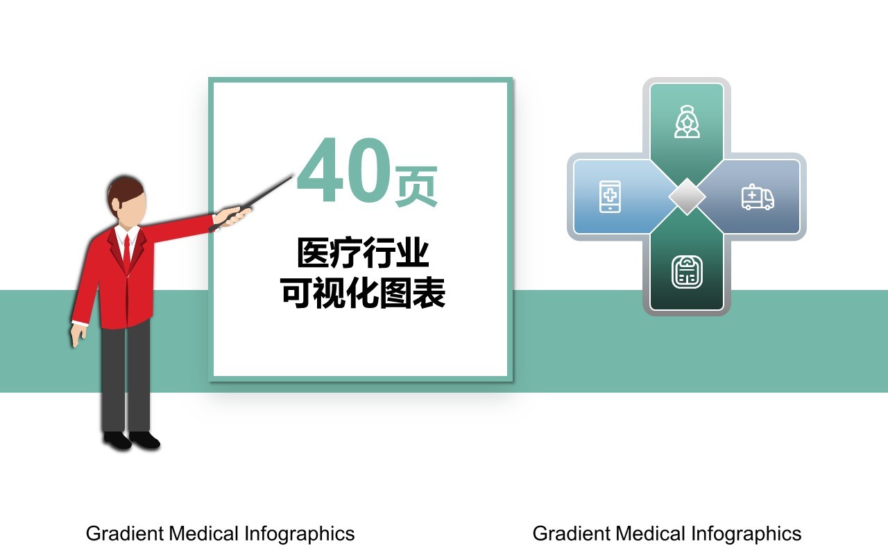 40页医疗行业通用可视化图表PPT模板
