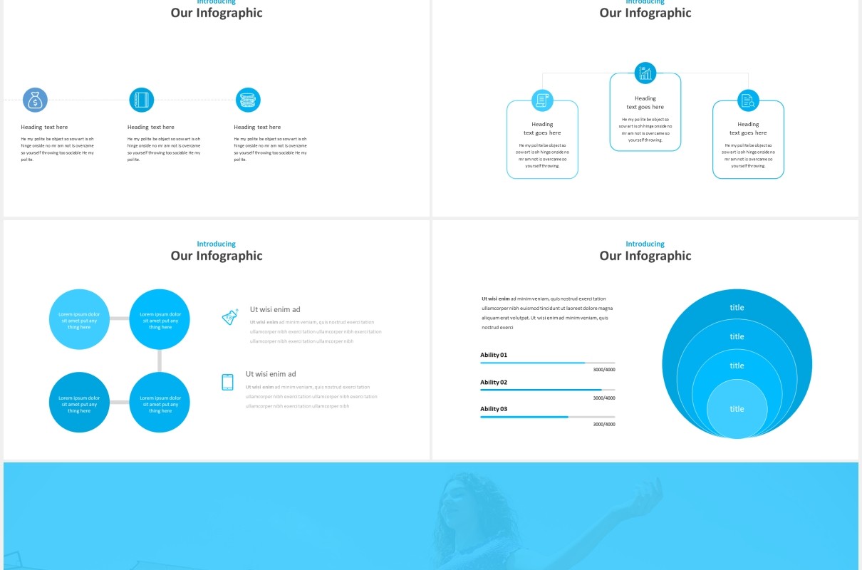 蓝色国外图片排版PPT模板Deandro - Powerpoint Template