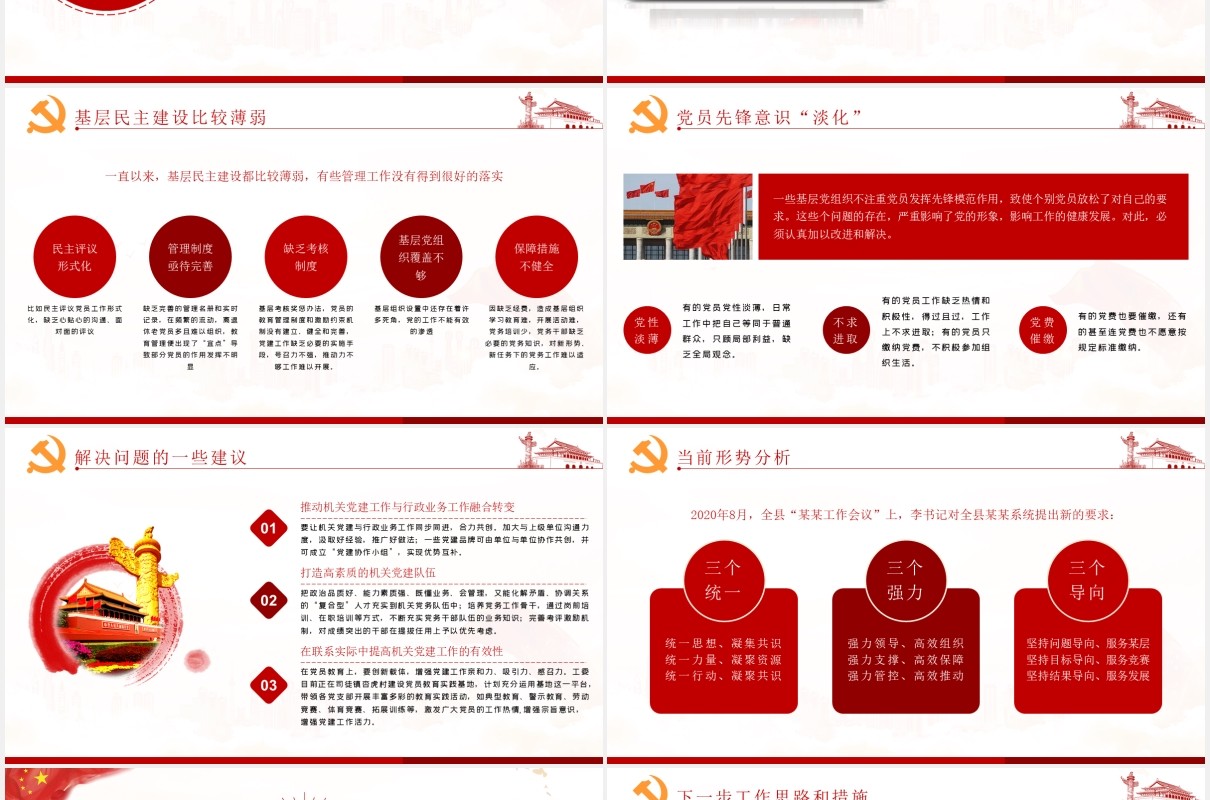2020基层党委党支部党建工作述职报告PPT模板