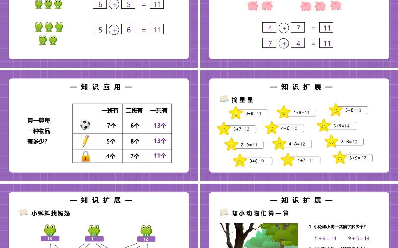 部编版一年级数学上册5、4、3加几课件PPT模板