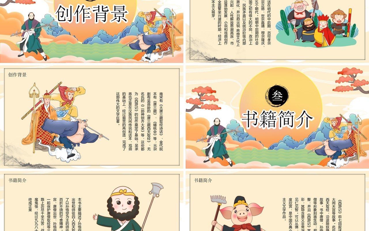 四大名著之西游记PPT模板