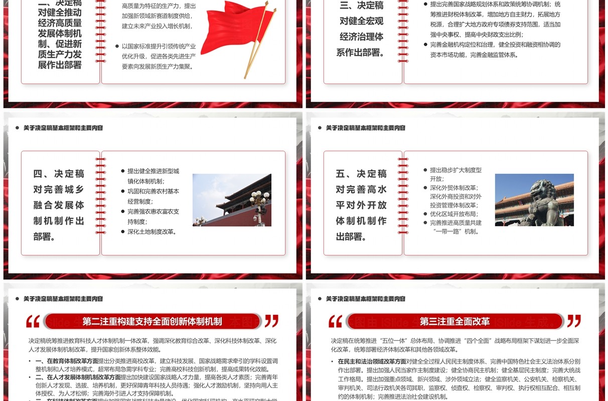 红色中国风二十届三中全会内容说明PPT模板