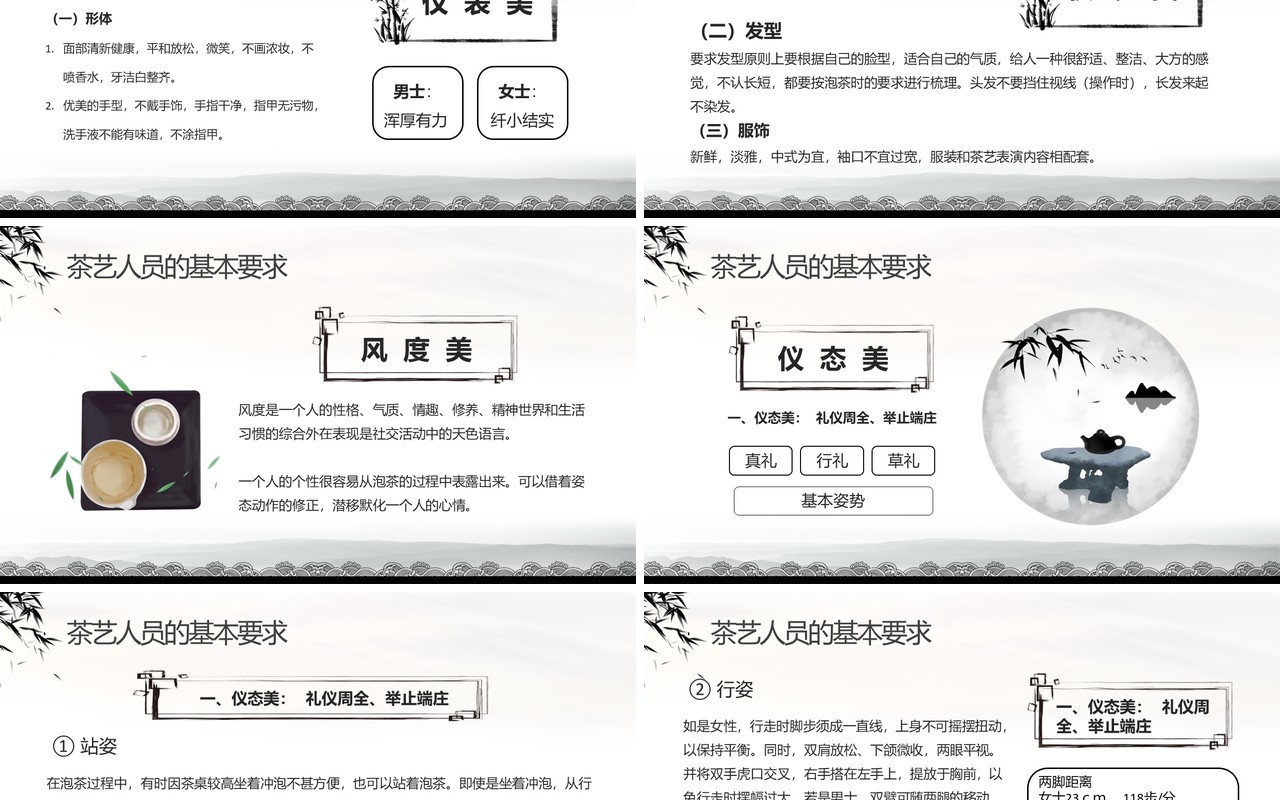 水墨中国风茶艺礼仪培训PPT模板
