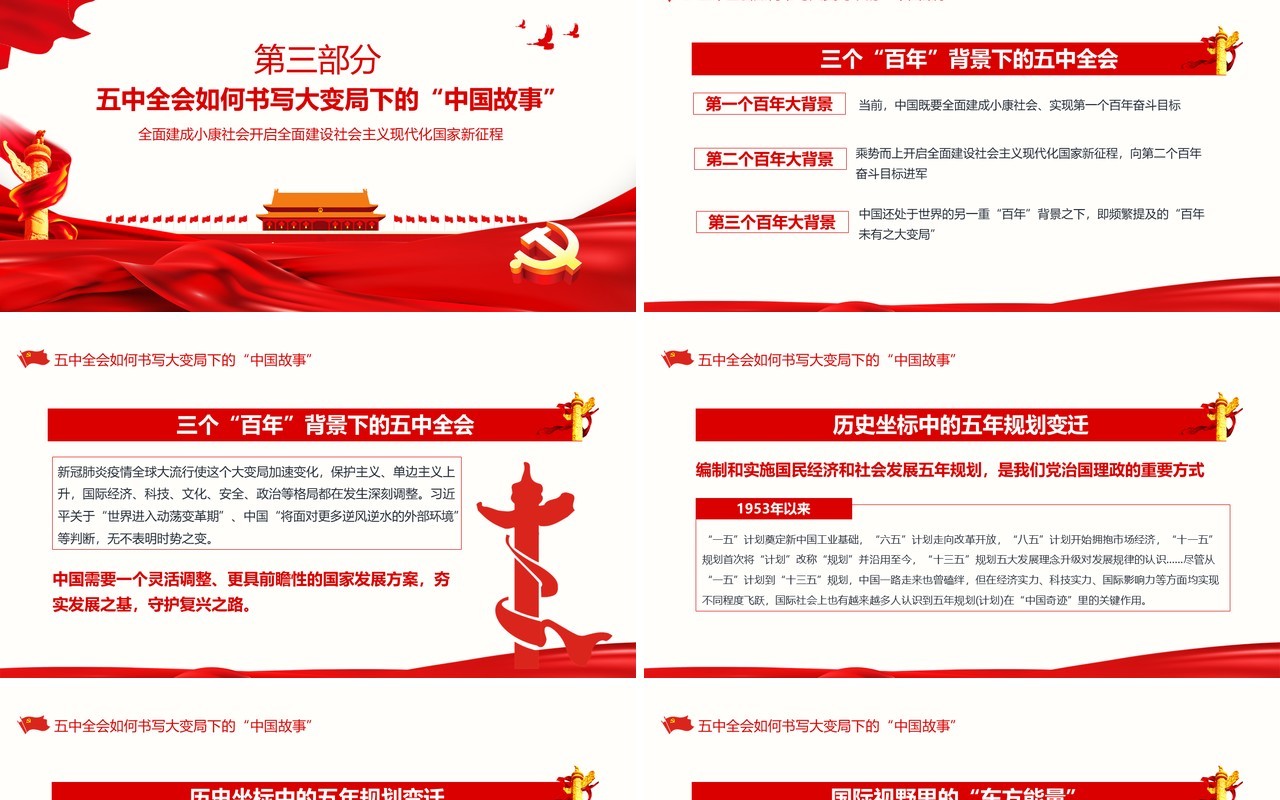 聚焦十九届五中全会中国共产党中央委员会第五次全体会议概况解读党政党建PPT模板