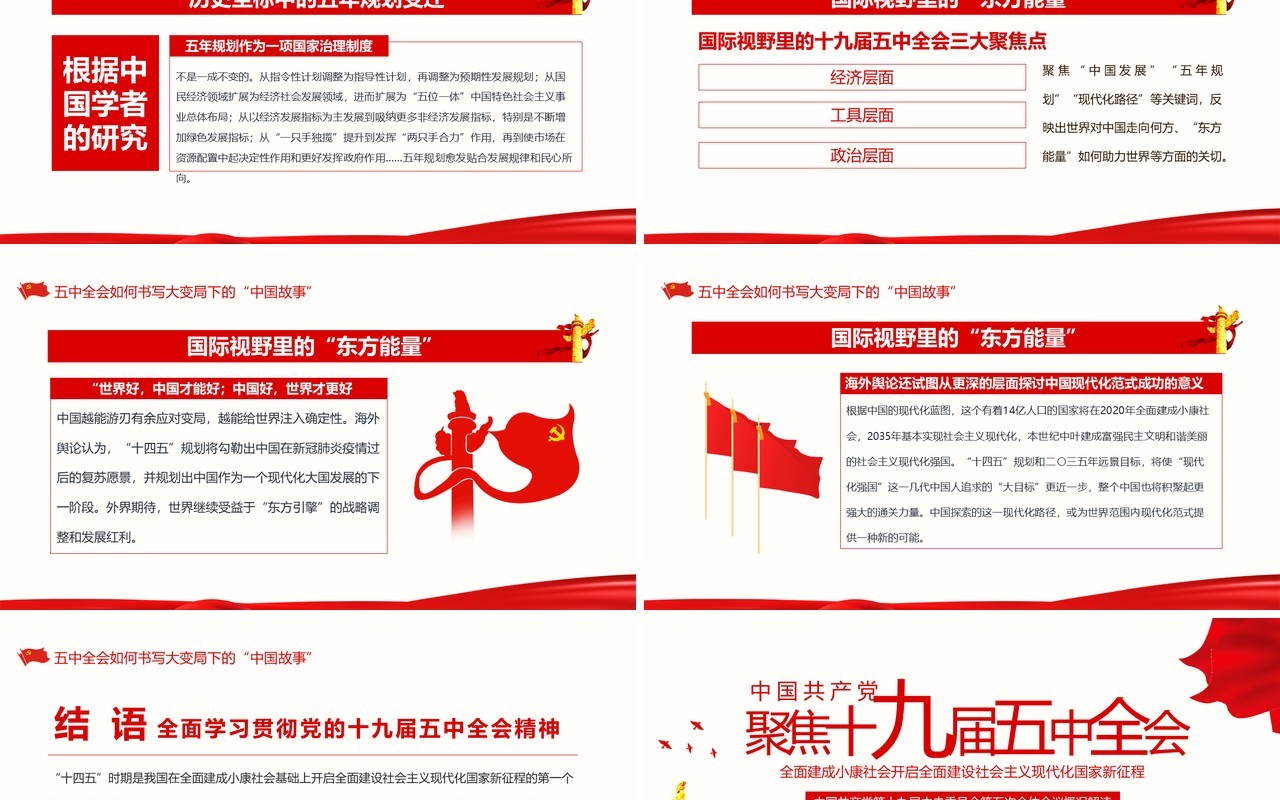 聚焦十九届五中全会中国共产党中央委员会第五次全体会议概况解读党政党建PPT模板