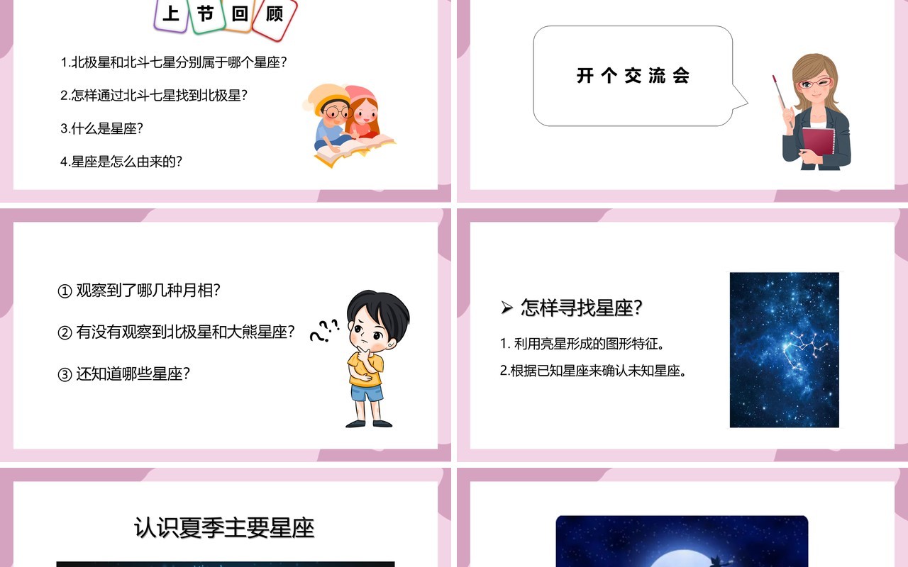 教科版六年级科学下册在星空中课件PPT模板
