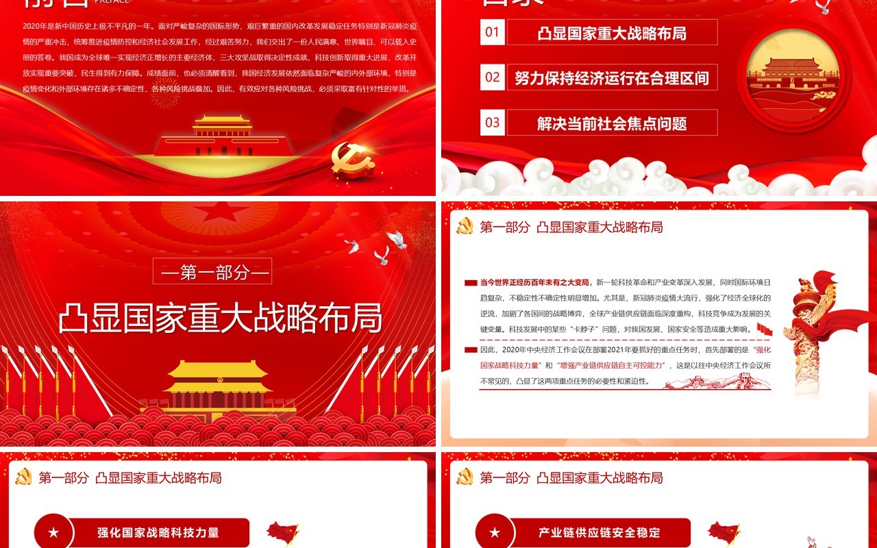 从2020年中央经济工作会议看中国经济发展新航向党建PPT模板