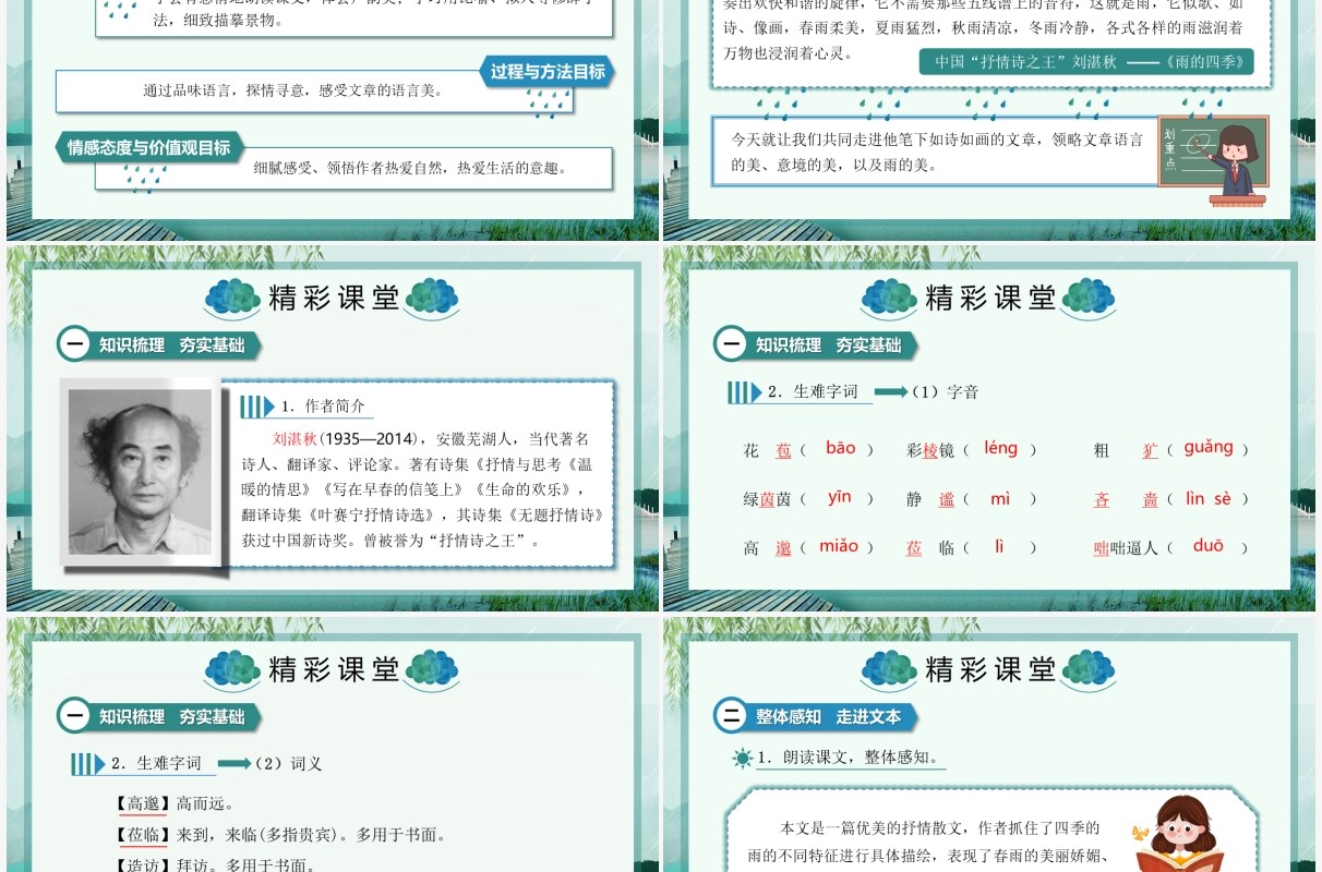 部编版七年级语文上册雨的四季课件PPT模板