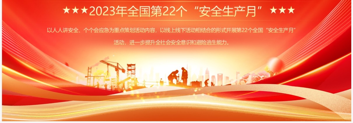 红金商务风2023安全生产月PPT模板