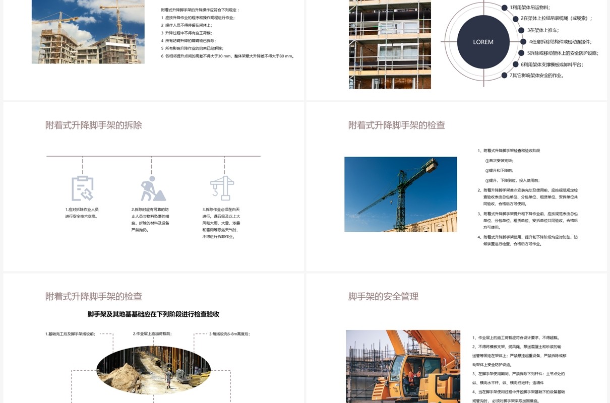 黄蓝商务风脚手架工程技术培训之二PPT模板