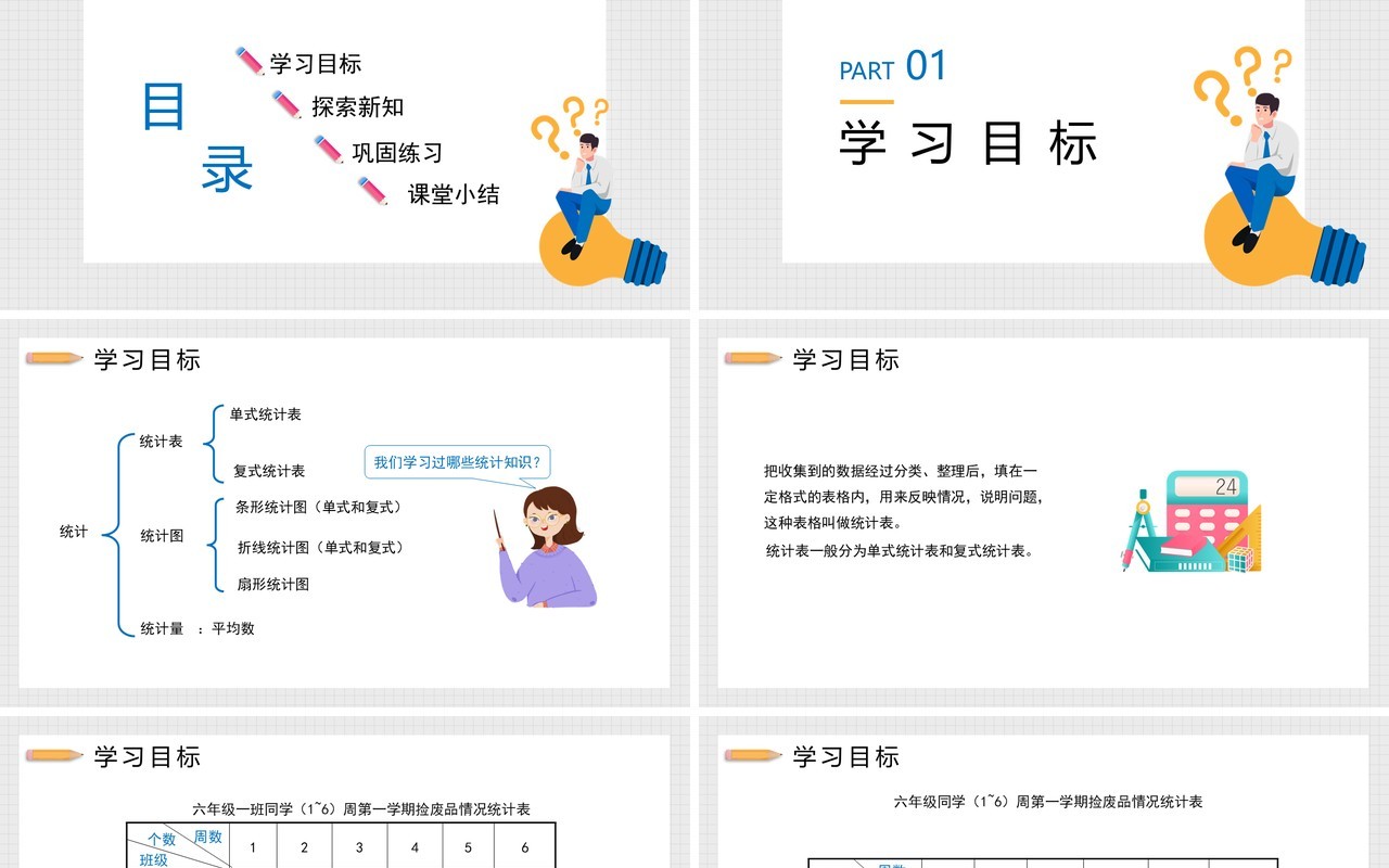部编版六年级数学下册统计与概率课件PPT模板