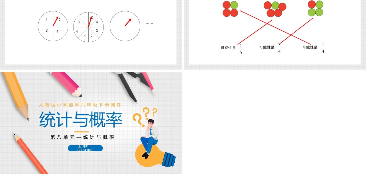 部编版六年级数学下册统计与概率课件PPT模板