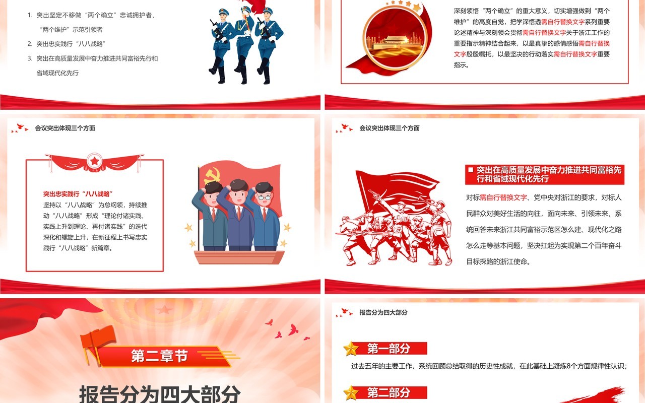 深入学习浙江省第十五次党代会报告PPT模板
