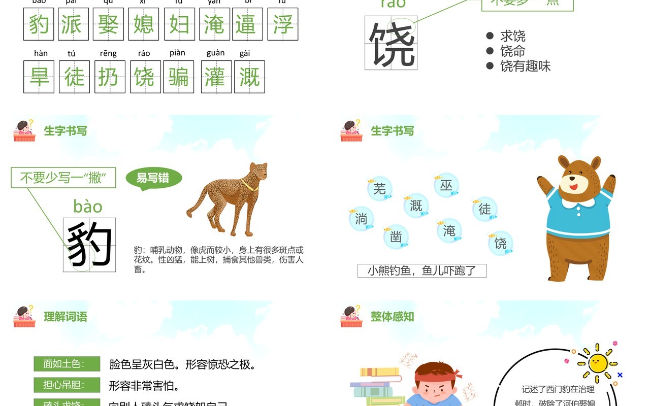 部编版四年级语文上册西门豹治邺课件PPT模板