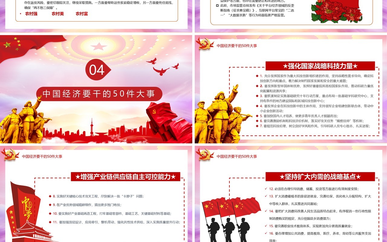 党政风2020年经济工作解读2021年中国经济工作安排部署PPT模板