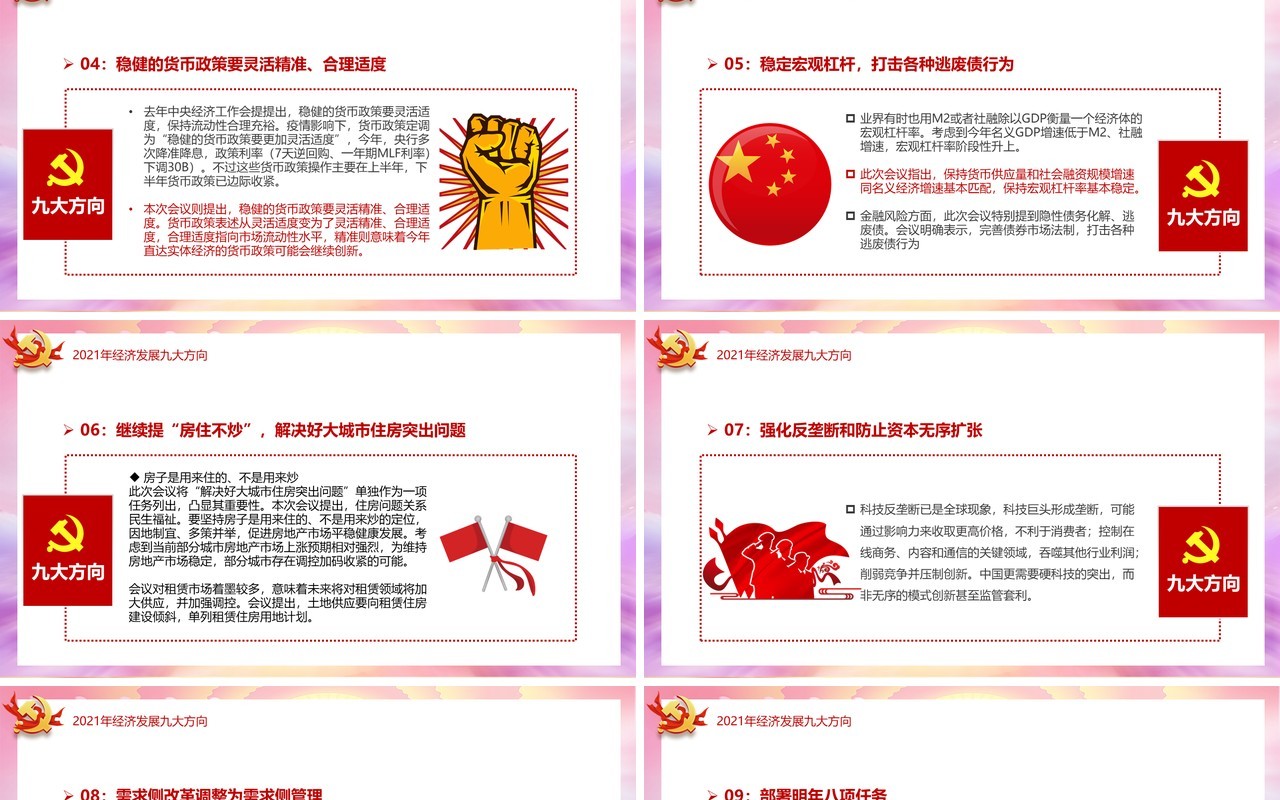 党政风2020年经济工作解读2021年中国经济工作安排部署PPT模板