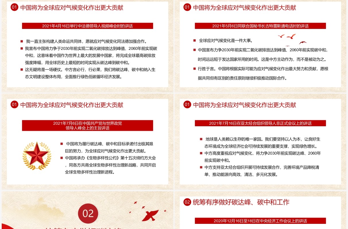 碳达峰碳中和双碳理论重要论述PPT模板