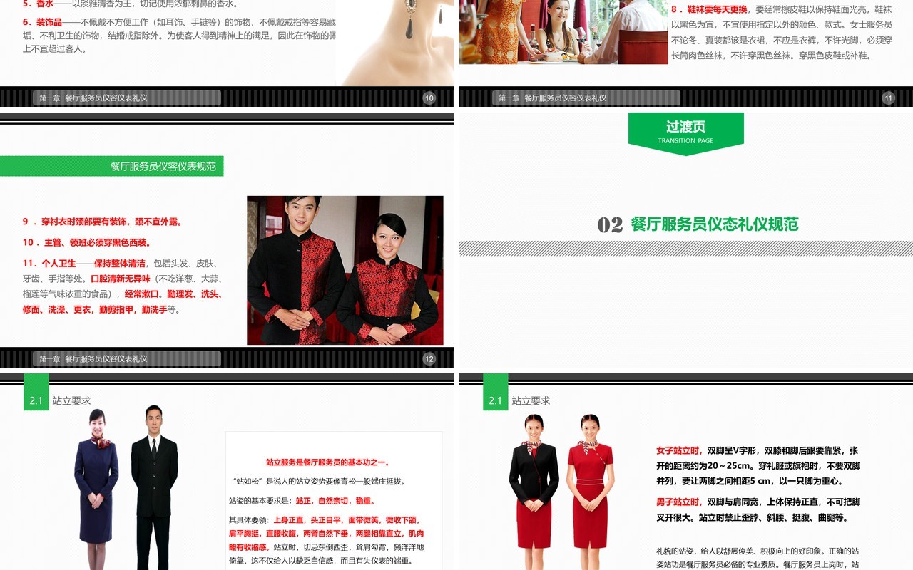 企业餐厅服务员礼仪培训课件PPT模板