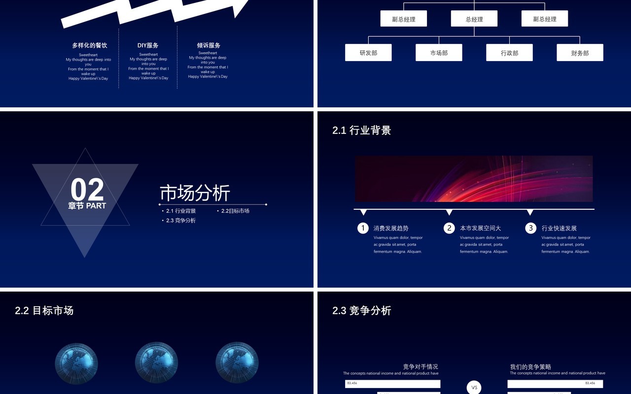 深蓝色创新科技项目计划书PPT模板