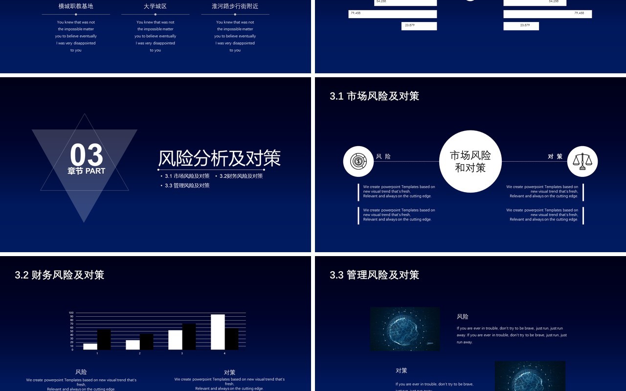 深蓝色创新科技项目计划书PPT模板