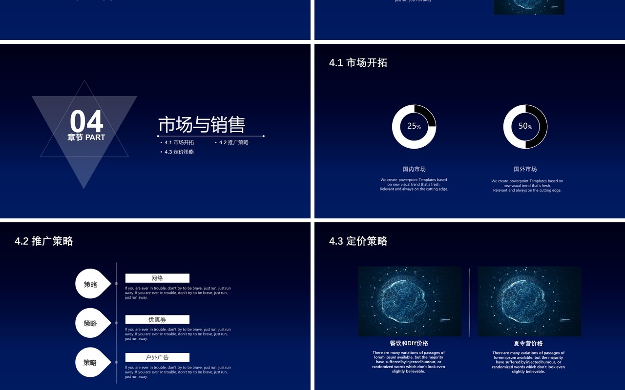 深蓝色创新科技项目计划书PPT模板
