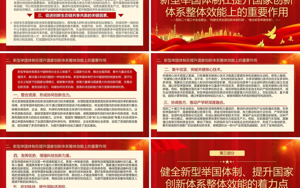 健全新型举国体制提升国家创新整体效能PPT模板